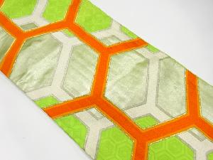 アンティーク　亀甲に古典柄模様織出し袋帯（材料）